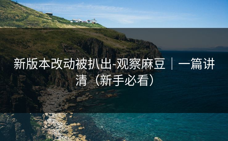新版本改动被扒出-观察麻豆｜一篇讲清（新手必看）