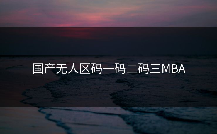 国产无人区码一码二码三MBA 国产无人区码一码二码三MBA